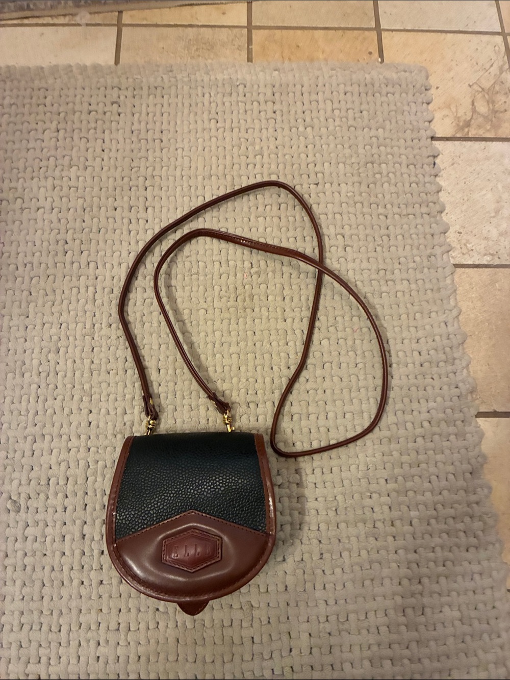 Elle Black and Brown Leather Crossbody Saddle Bag